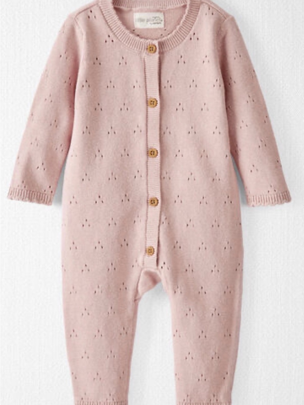 Carter's Pink Knit Eyelet One-Piece Bodysuit